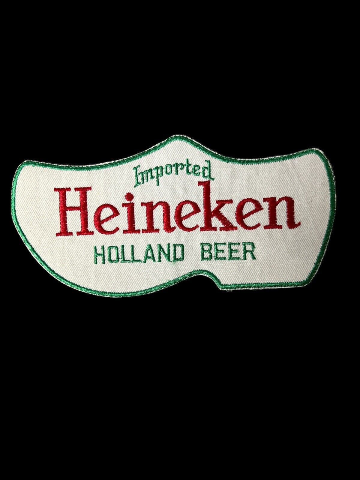 8.75” Heineken Shoe Large Block Print Beer Embroidered Patch -S6