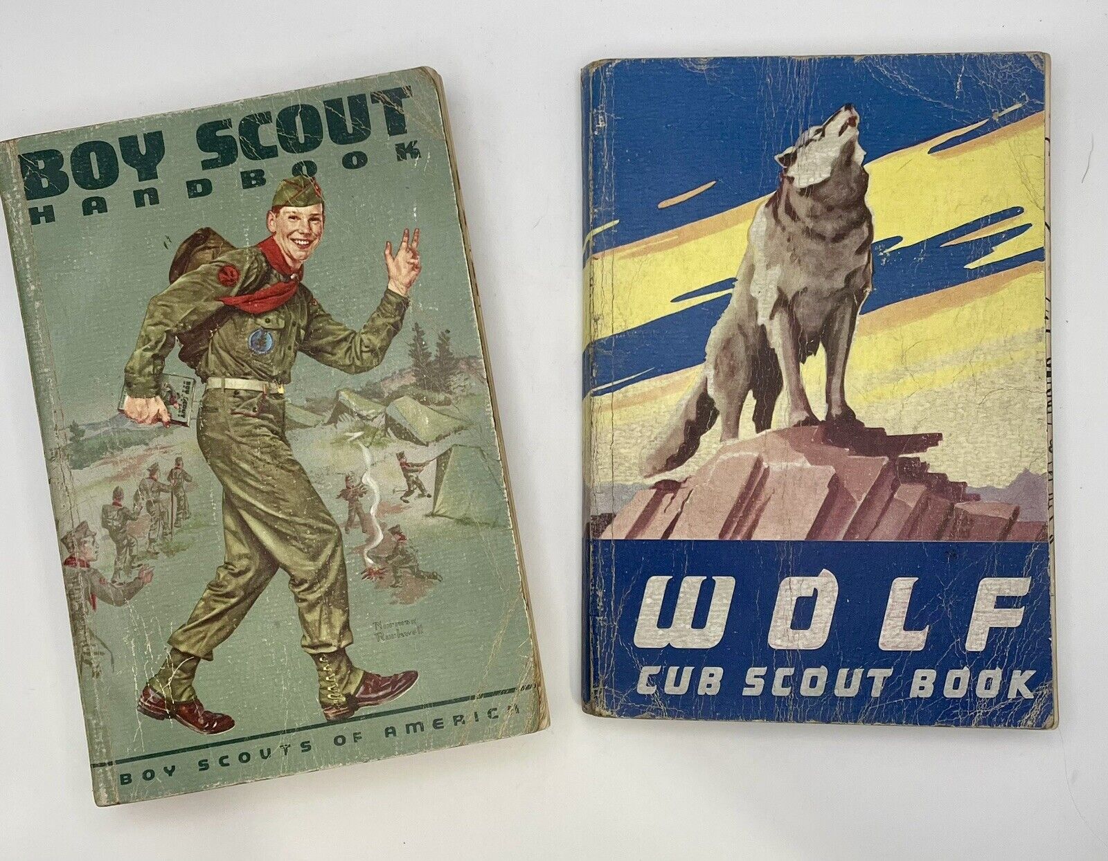 Vintage Boy Scouts of America Handbook Lot of 2 Boy Scout 1962 Wolf Cub 1958