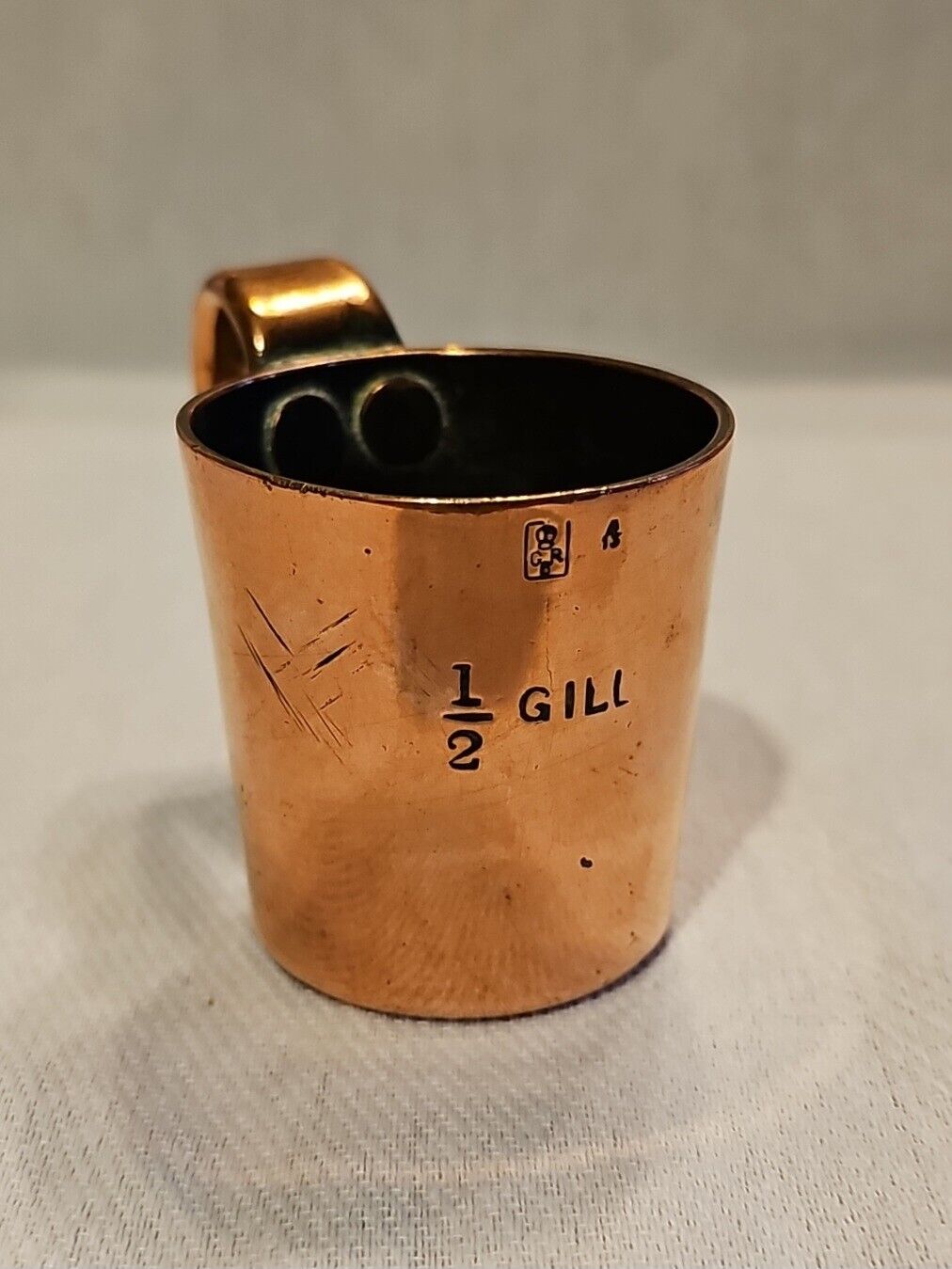 Antique Copper British Royal Navy 1/2 GILL cup