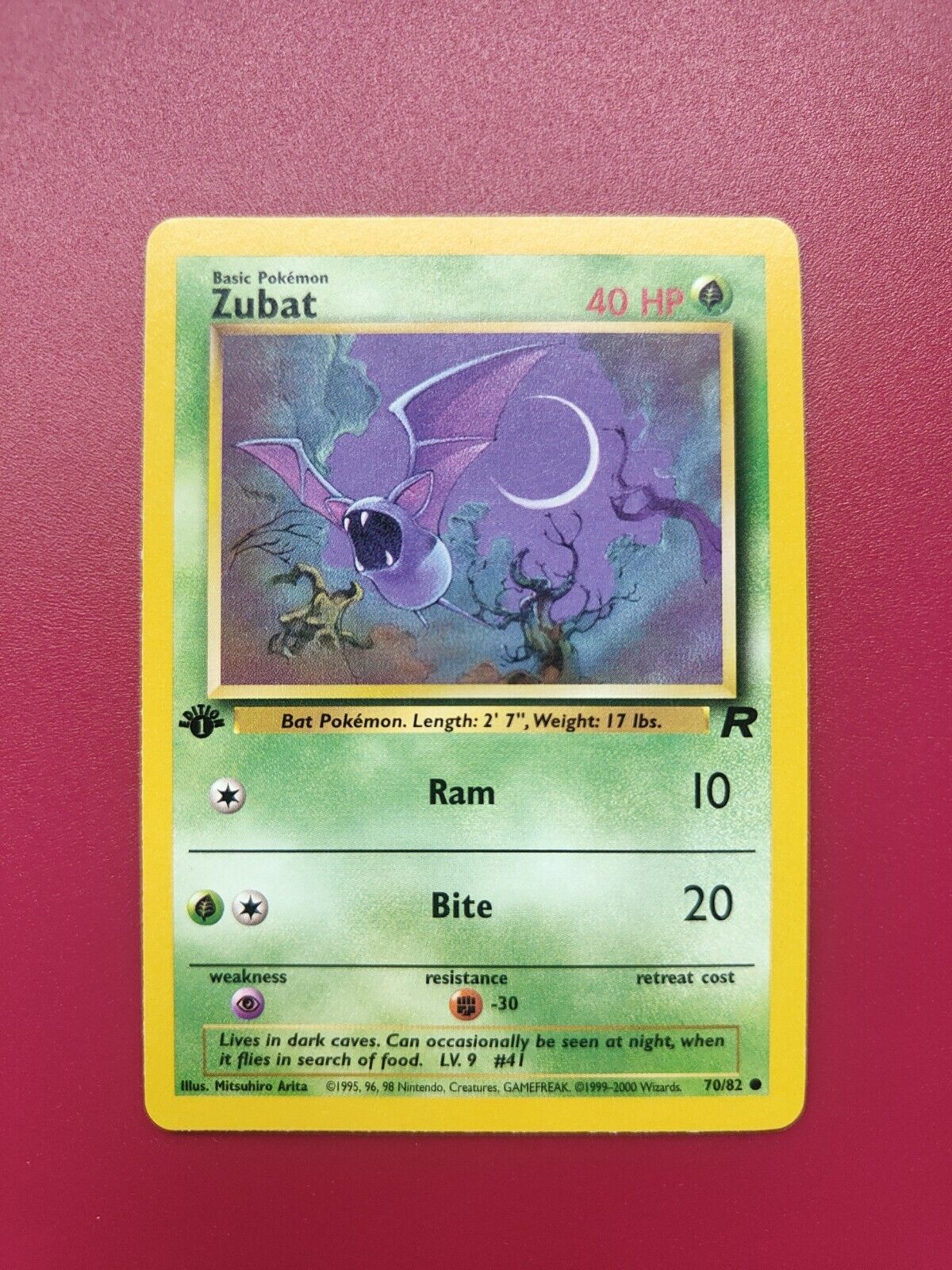 Pokémon TCG Zubat Team Rocket 1st Edition Common 70/82 - Near Mint NM
