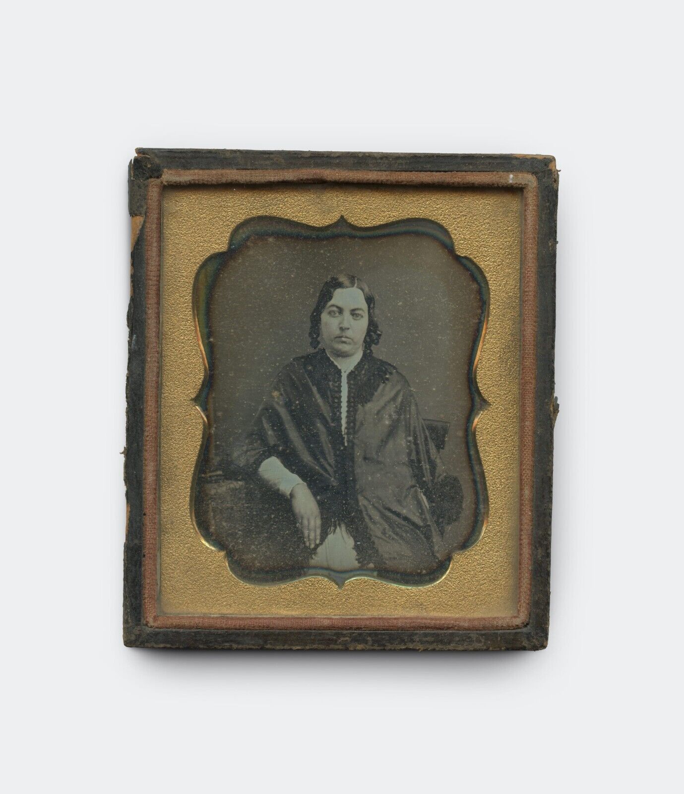 Antique 1840s Sixth Plate Daguerreotype Portrait of a Woman Pre-Civil War