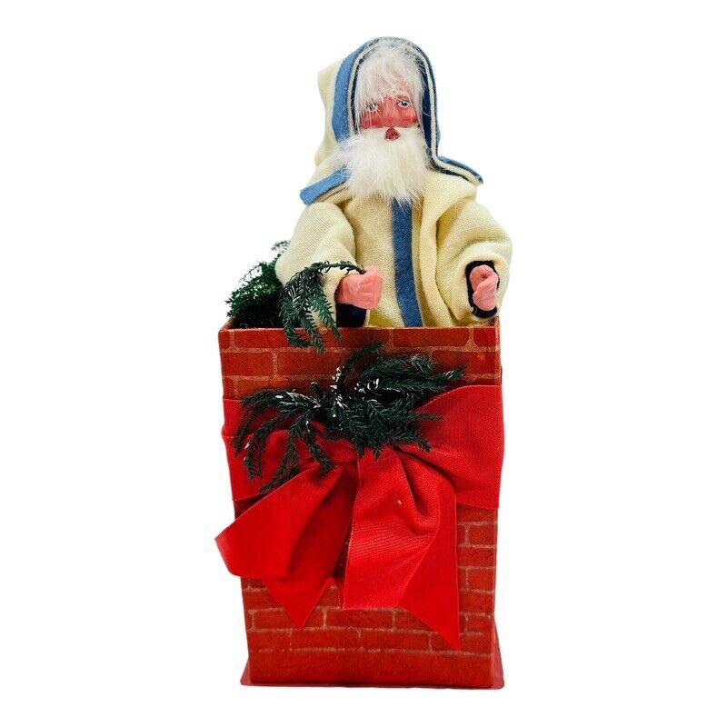 Antique German Santa Claus in Chimney Christmas Candy Container Signed RARE 10”