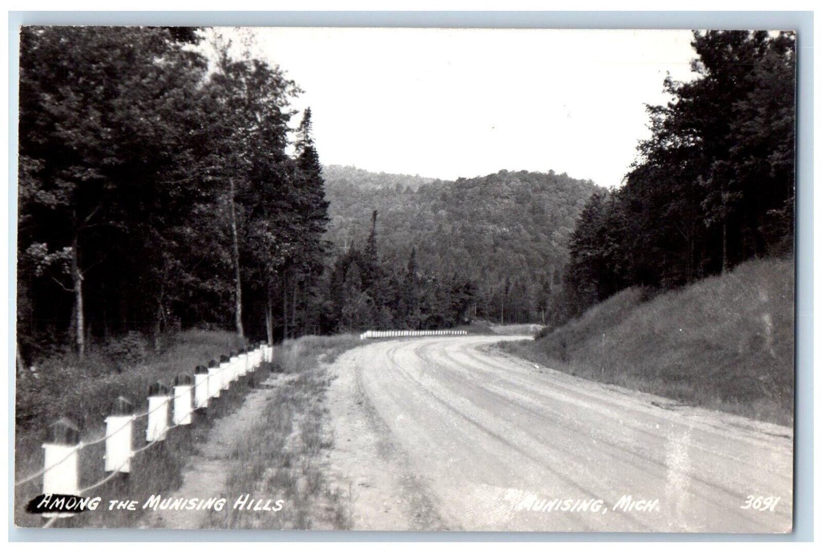 Munising Michigan MI Postcard RPPC Photo Among The Munising Hills c1940s Vintage