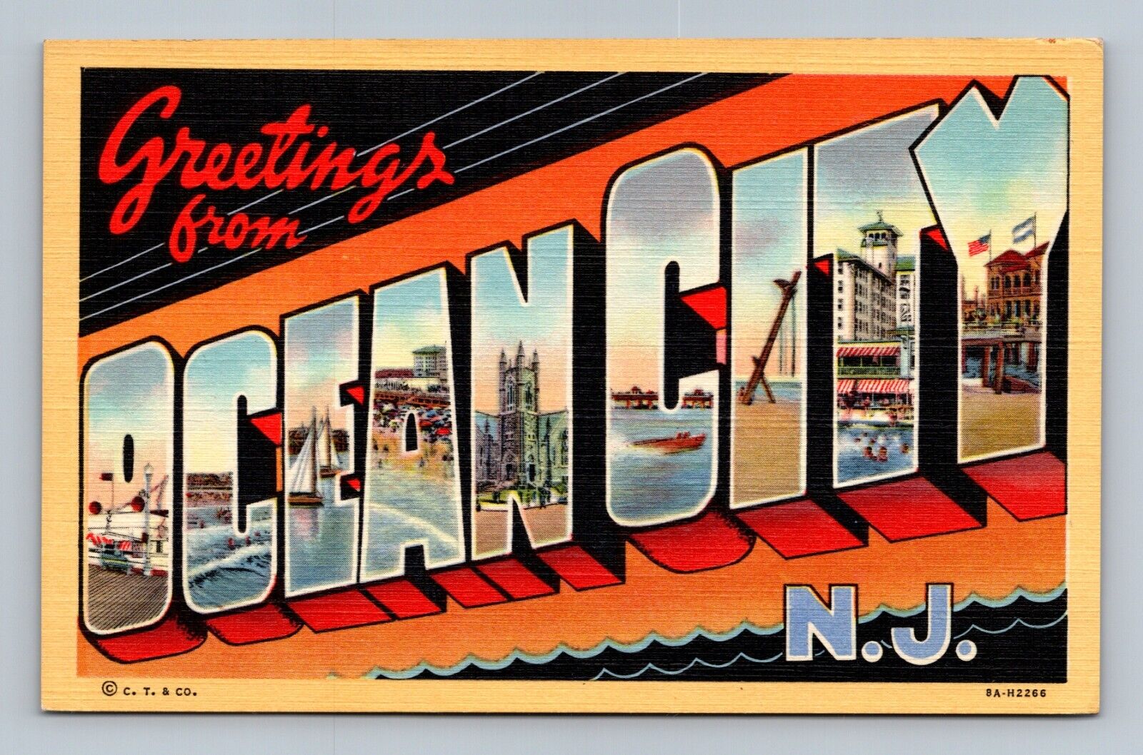 Greetings from Ocean City, NJ Cape Large Letter New Jersey