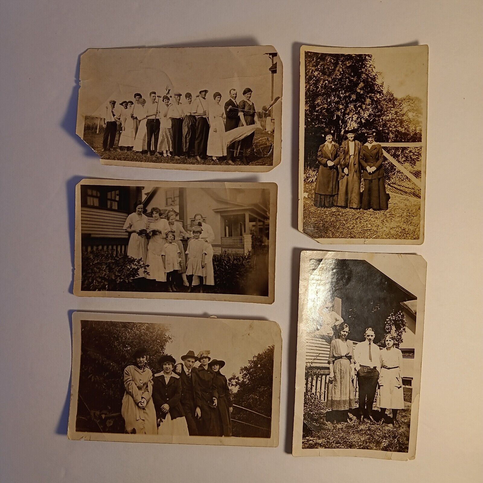 Five Antique Photos Early 1900s St. Paul Minnesota People Getting Together