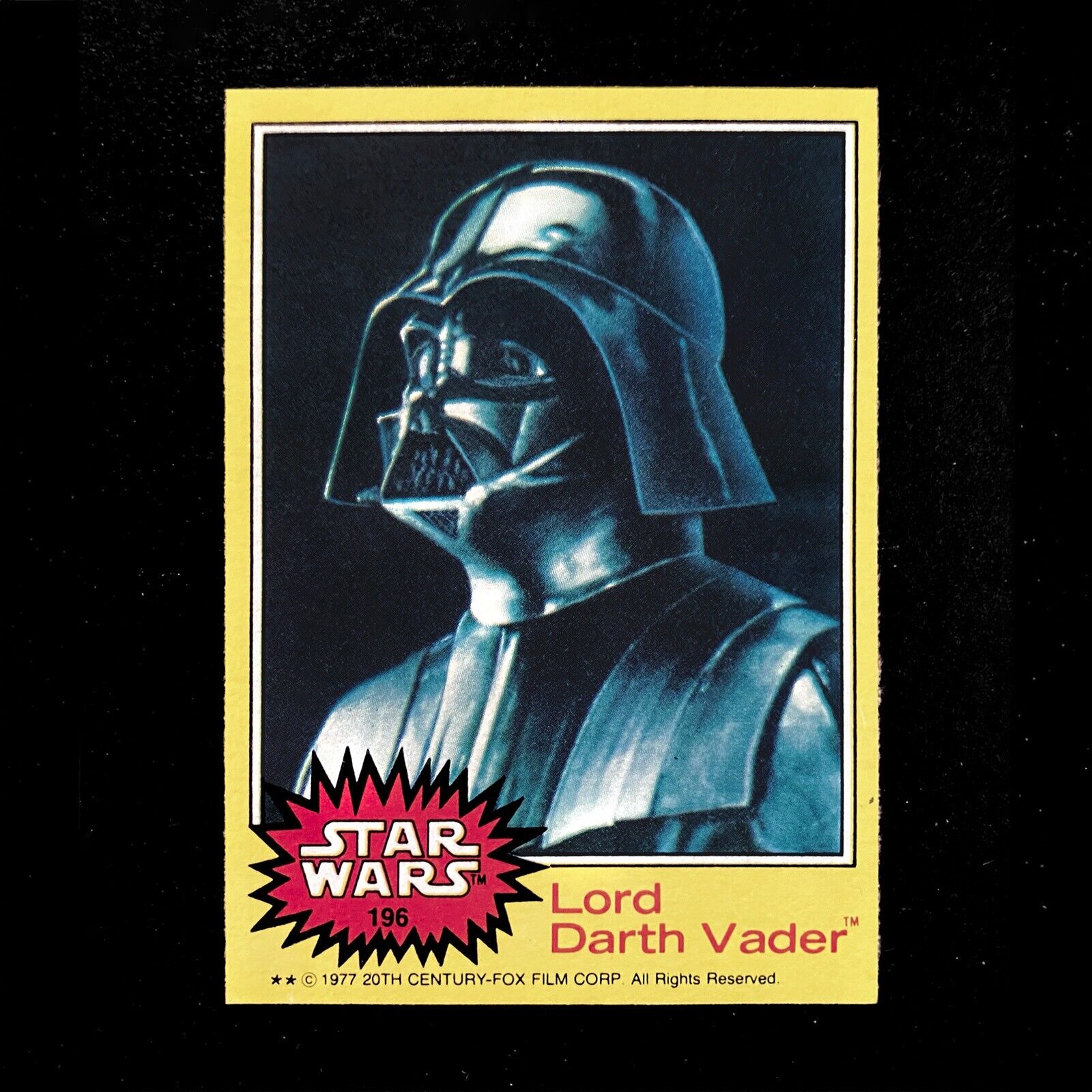 1977 Topps Star Wars Yellow LORD DARTH VADER #196 NM+