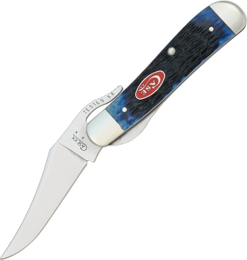 Case Cutlery XX 7057 Navy Blue Jigged Bone Handle RussLock Folding Pocket Knife