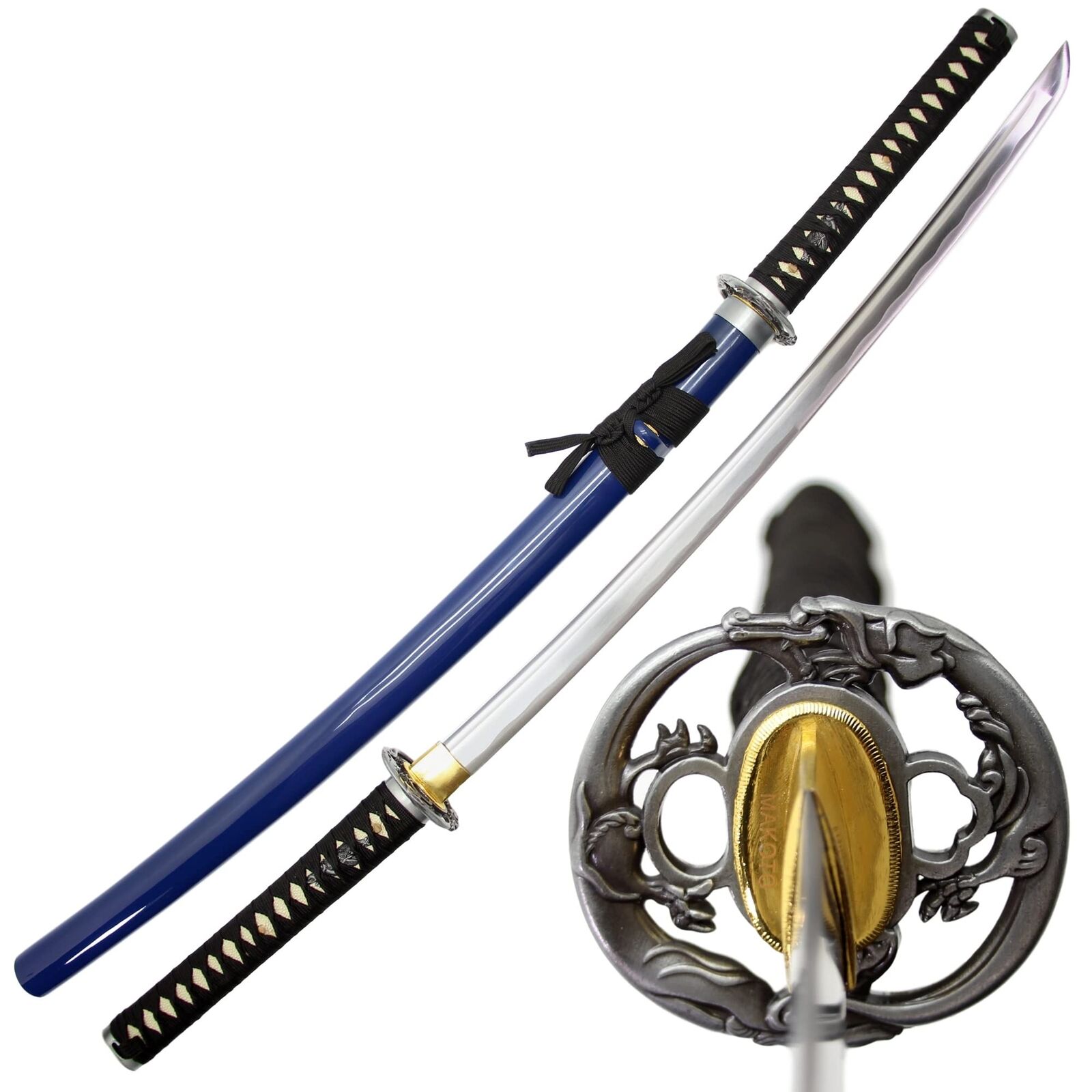 Handmade Navy Blue Sharp Katana Samurai Sword 40\