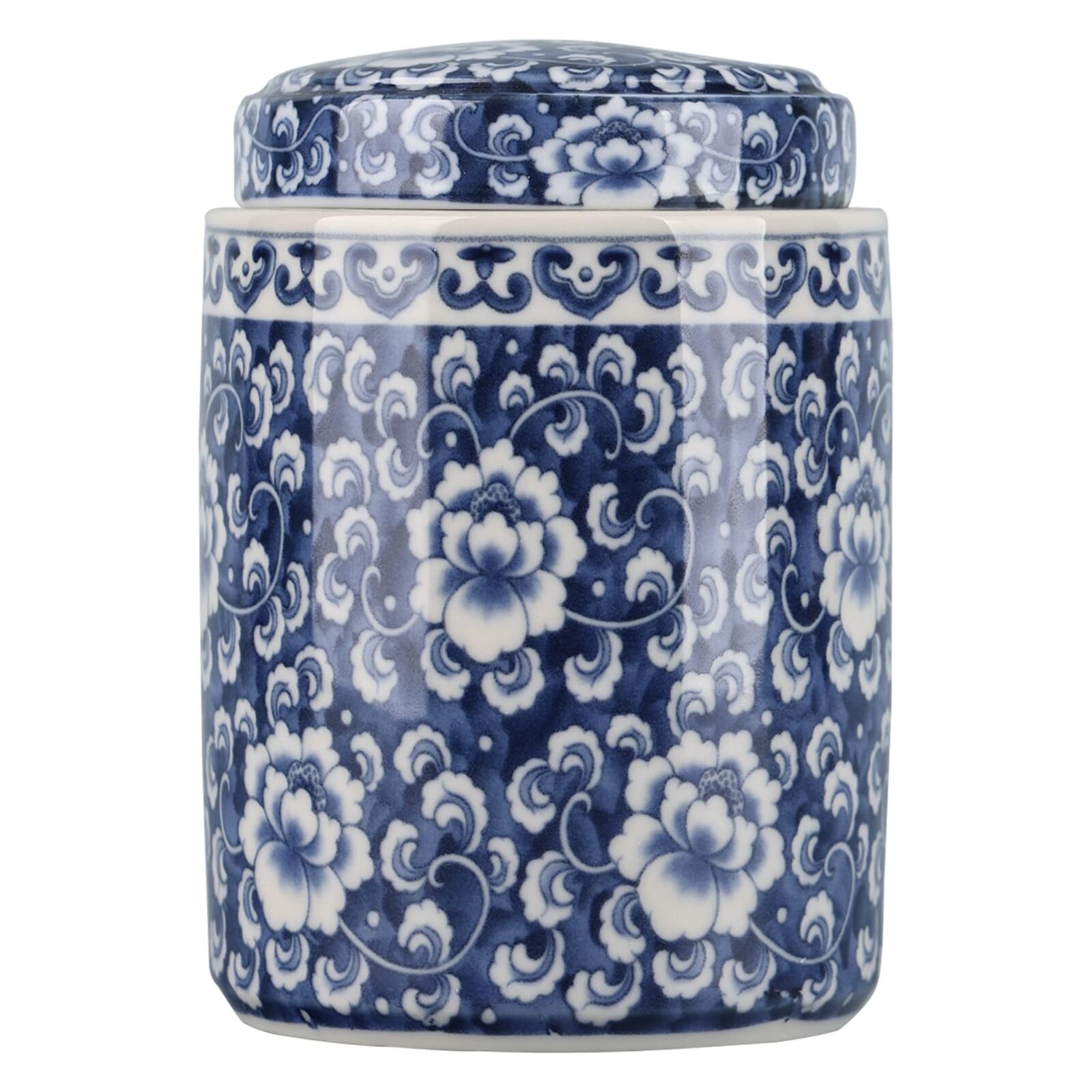 Chinese Traditional Antique Style Blue and White Porcelain Ginger Jar Ceramic...
