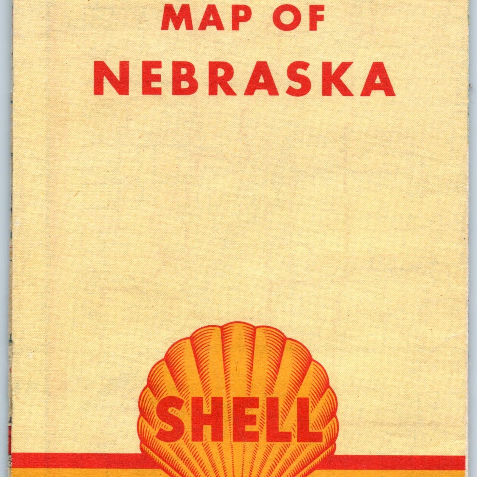 1948 Nebraska Shell Oil Road Map Gas HM Gousha Neb NE Hastings Fremont 4T