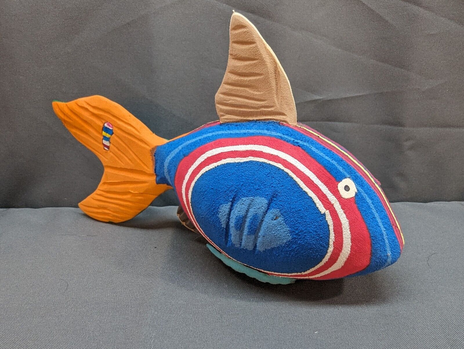 Tropical Fish Ocean Sole Flip Flop Sculpture Colorful Handmade 