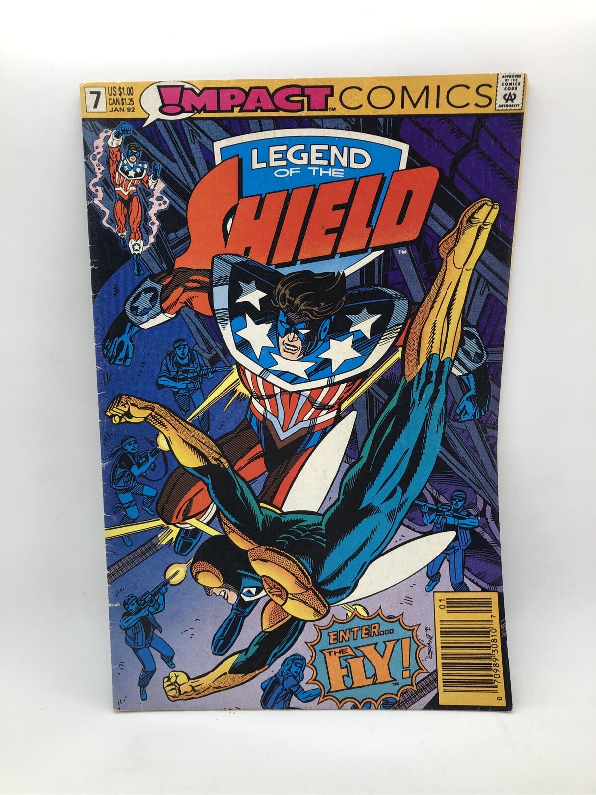 THE LEGEND OF THE SHIELD Comic - No 7 - Date 01/1992 - Impact Comics