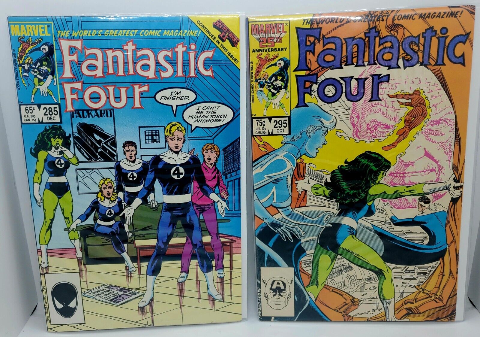 Vintage LOT of 2 Fantastic Four #285 & #295 (Marvel, 1985) 1st Ed 1st Print 🔥