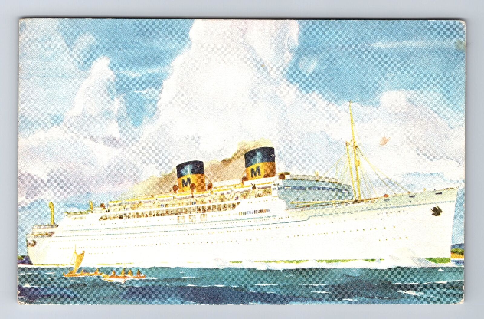 Matson Lines Luxury Liner Lurline, Ship, Transportation, Vintage Postcard