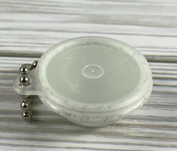 Vintage Tupperware Keychain White Bowl Speckles Mini Small 1306-8 Lid 1307-4 NEW