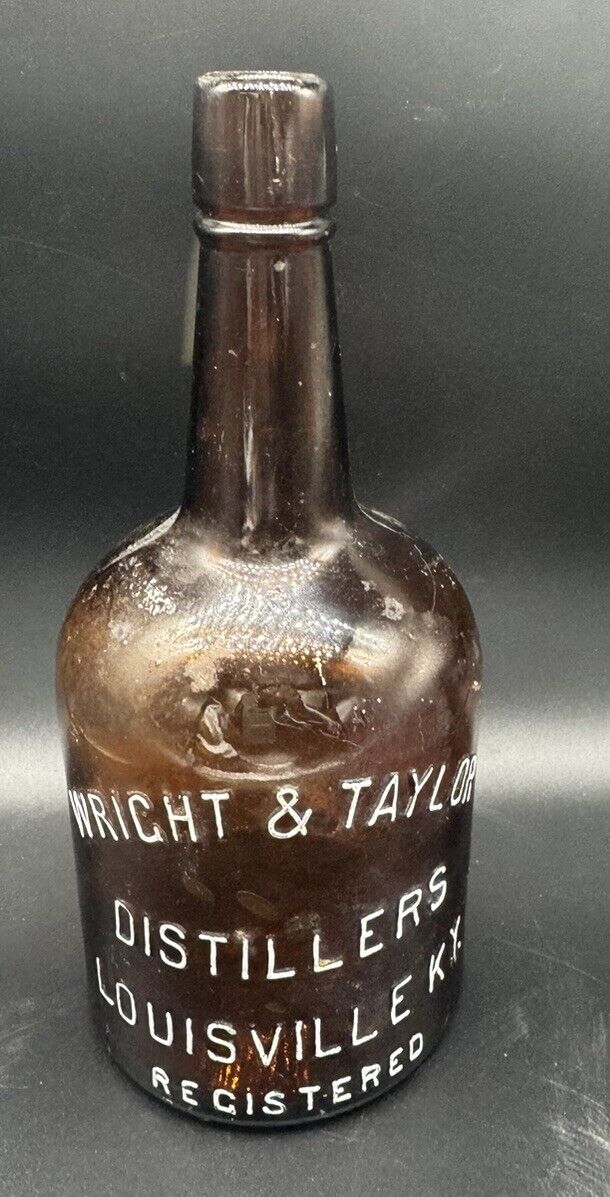 Antique Wright & Taylor Distillers Louisville KY Full Quart Whiskey Bottle