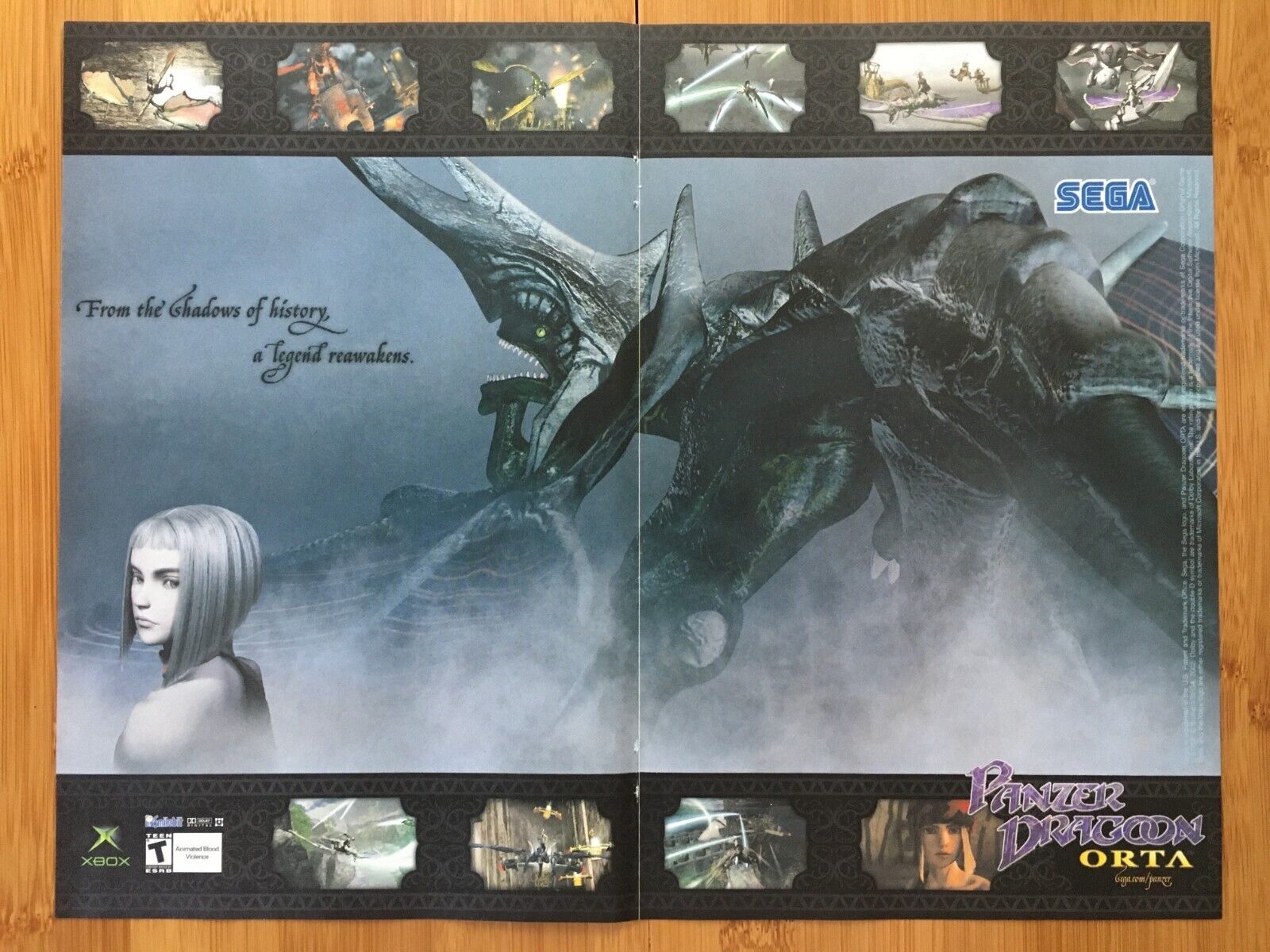 2002 Panzer Dragoon Orta Xbox Vintage Print Ad/Poster Retro Video Game Promo Art