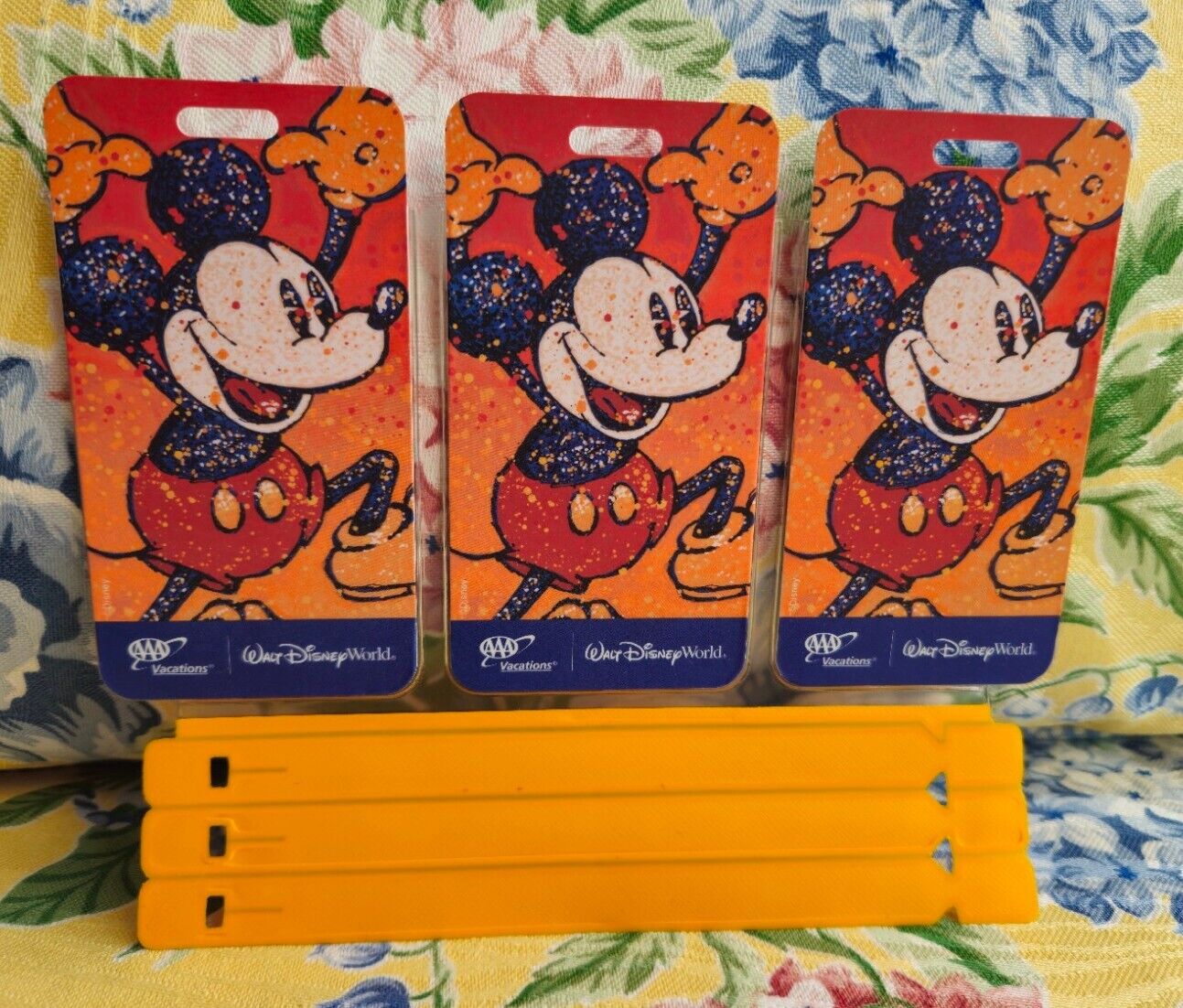 Walt Disney World - Mickey Mouse  Luggage Tags (Lot of 3)  AAA Travel Vacations 