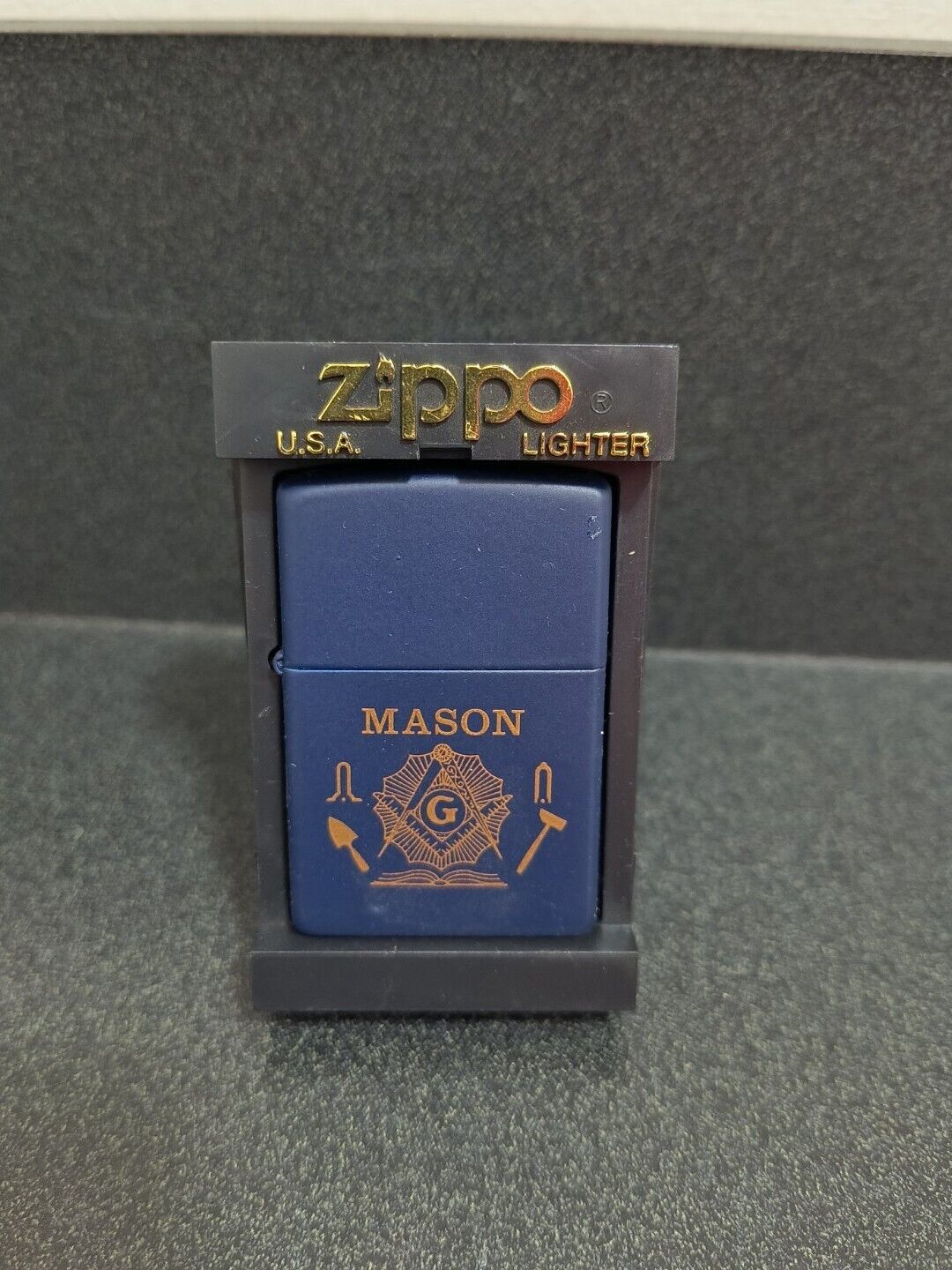 1999 Mason Zippo Royal Blue Matte Lighter New Sealed
