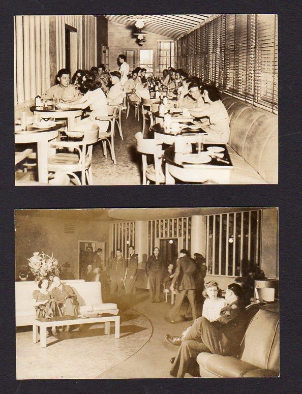 LOT OF 2 1940\'s RPPC\'s WORLD WAR 2*WWII*SOCIAL GATHERING*MILITARY*PARTY*CLUB*