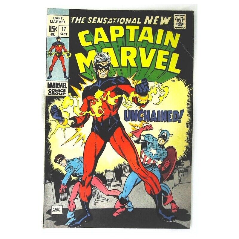 Captain Marvel (1968 series) #17 in Fine minus condition. Marvel comics [q.