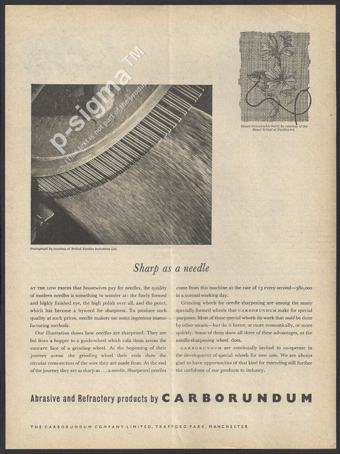 CARBORUNDUM Abrasive and Refractory Products - 1955 Vintage Print Ad