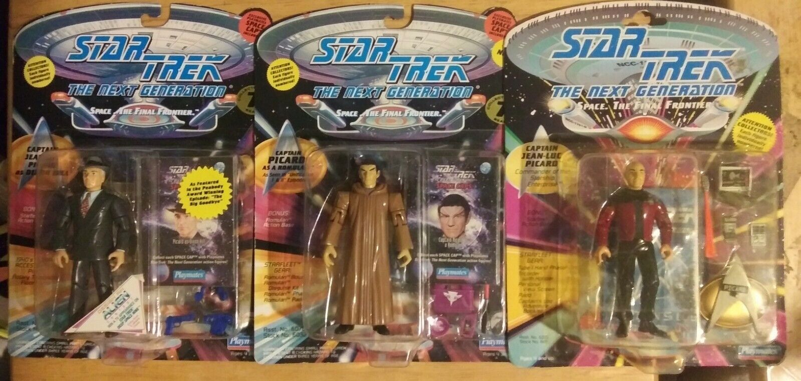 Star Trek The Next Generation Captain Jean-Luc Picard Action Figure Lot of 3