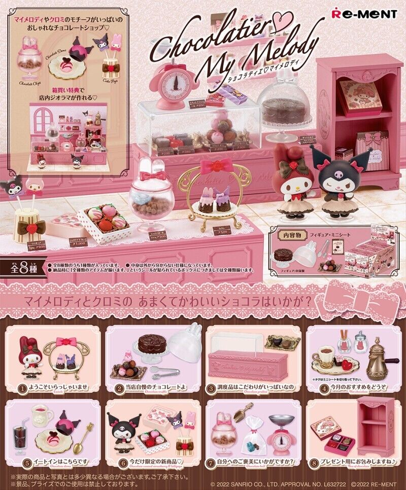 Re-ment Sanrio Chocolatier My Melody Miniature Figure Complete Set Box