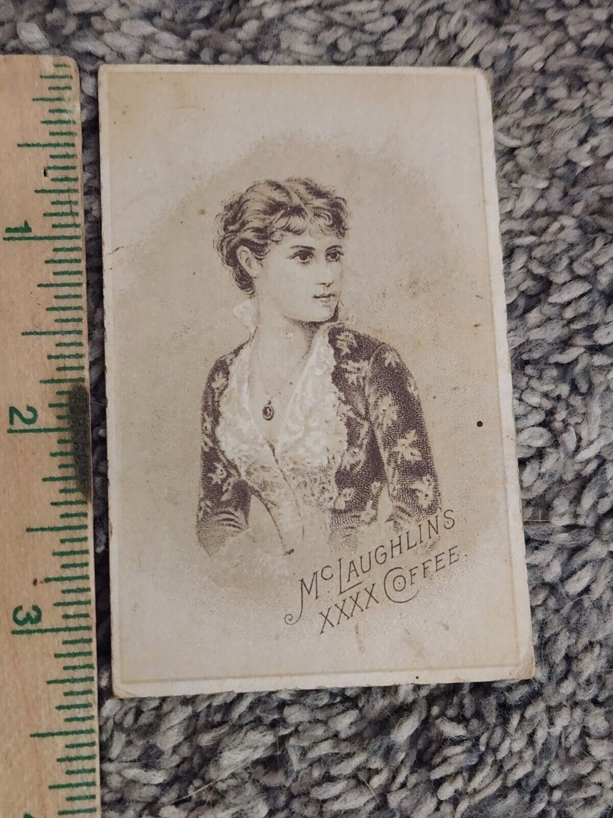 McLaughlin\'s Coffee Antique Victorian Trade Card Advertising Lady