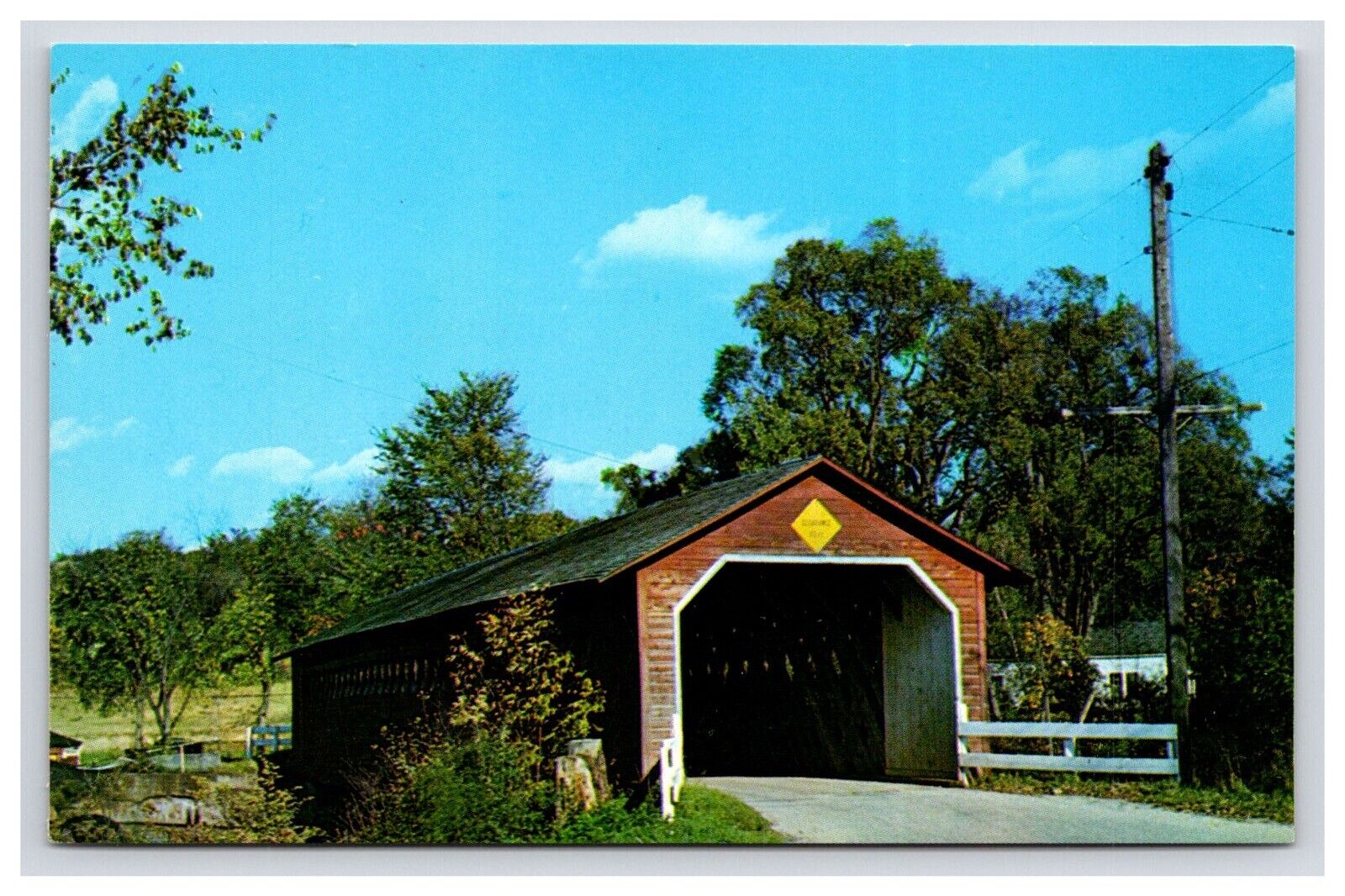 Postcard: VT Covered Bridge, Paper Mill, North Bennington, Vermont - Unposted