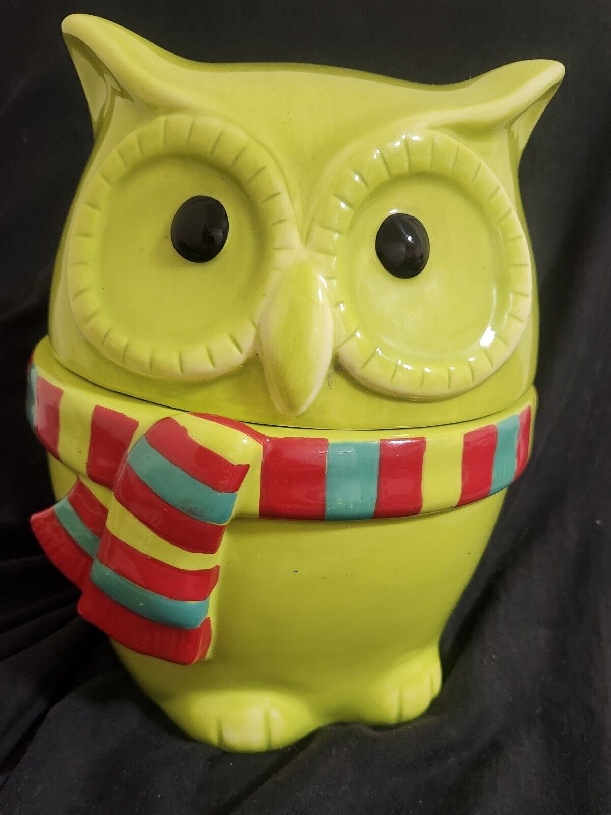 Harry & David Christmas Cookie Jar Green Owl 10\