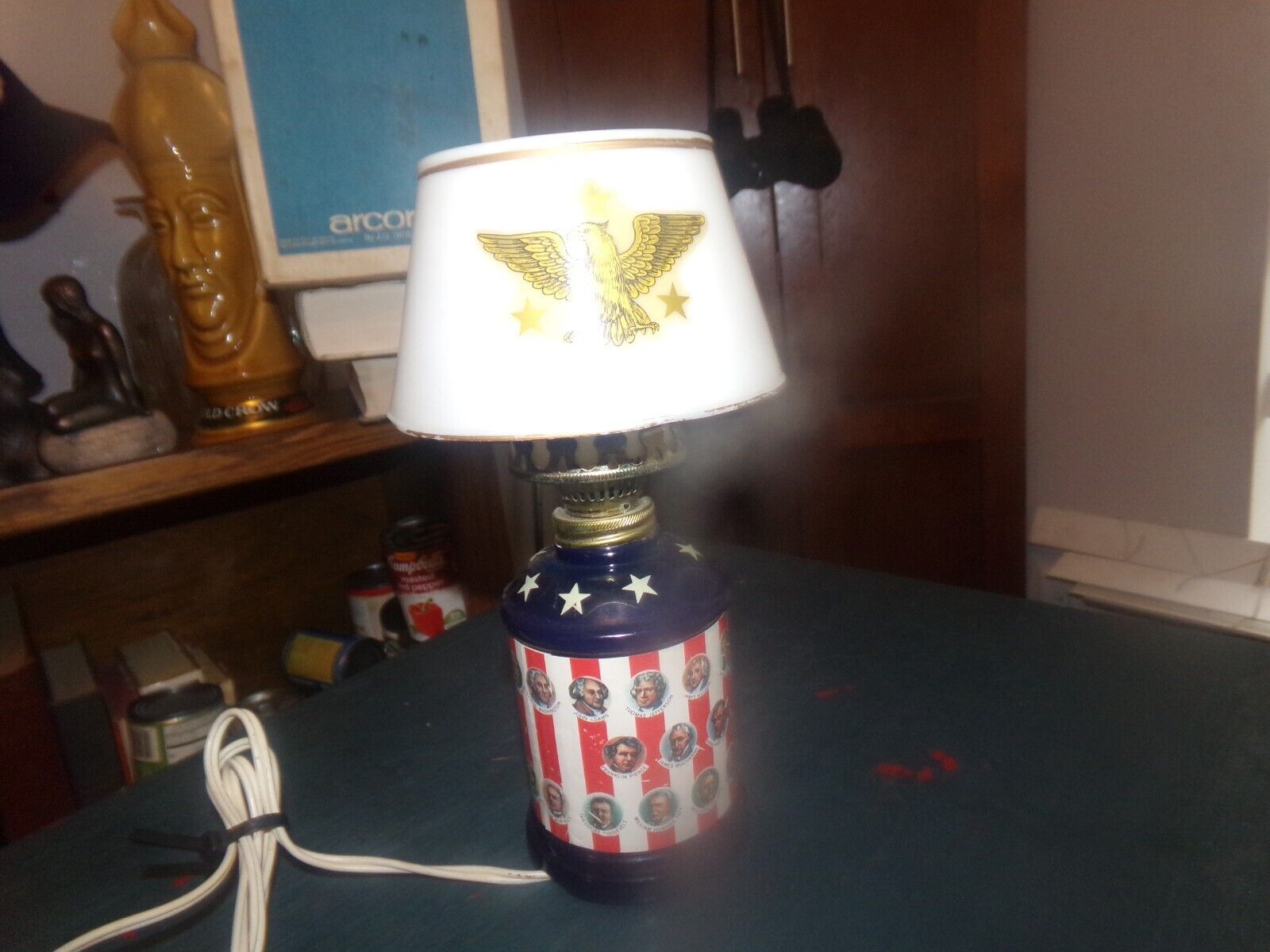 Rare late 60sUS President Table/Night Lamp US Presidents All to Nixon Works