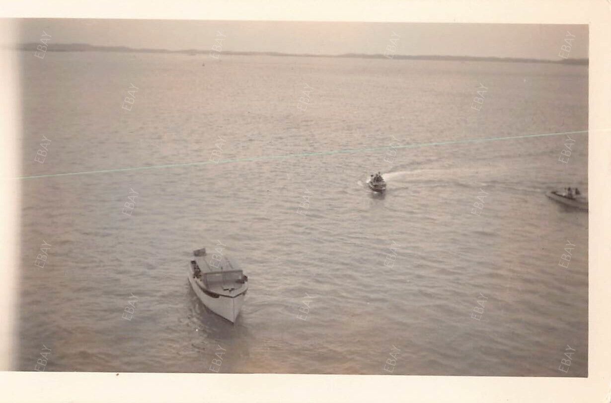 Old Photo Snapshot Boat Ocean Water View #2 Z26