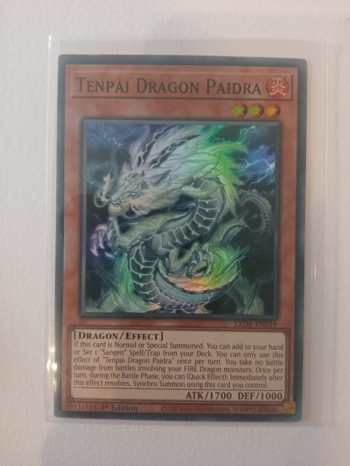 LEDE-EN016 Tenpai Dragon Paidra Super Rare Yu-Gi-Oh Card 1st Edition New