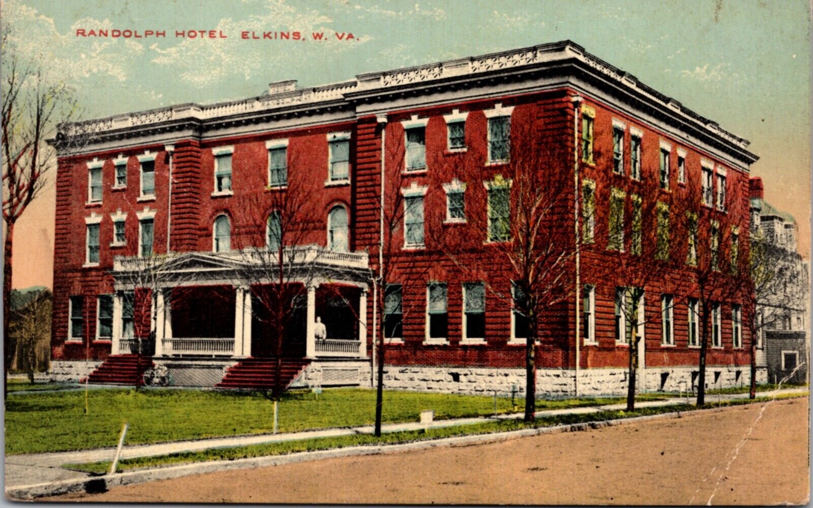 Postcard Randolph Hotel in Elkins, West Virginia