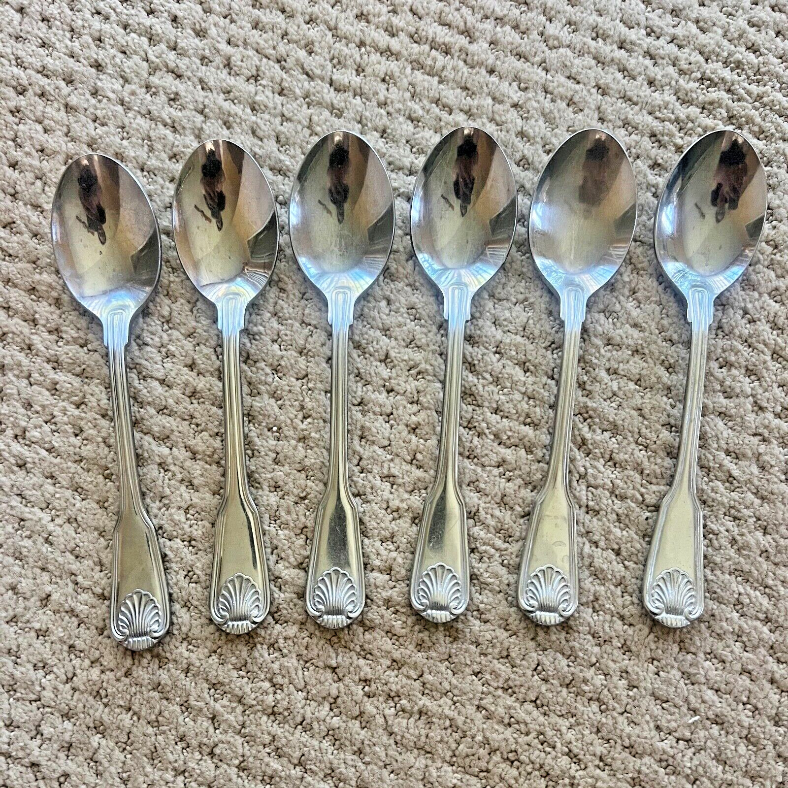 ENGLISH SHELL Towle Supreme Cutlery  Stainless 6 PLACE OVAL / SOUP SPOONS  Japan