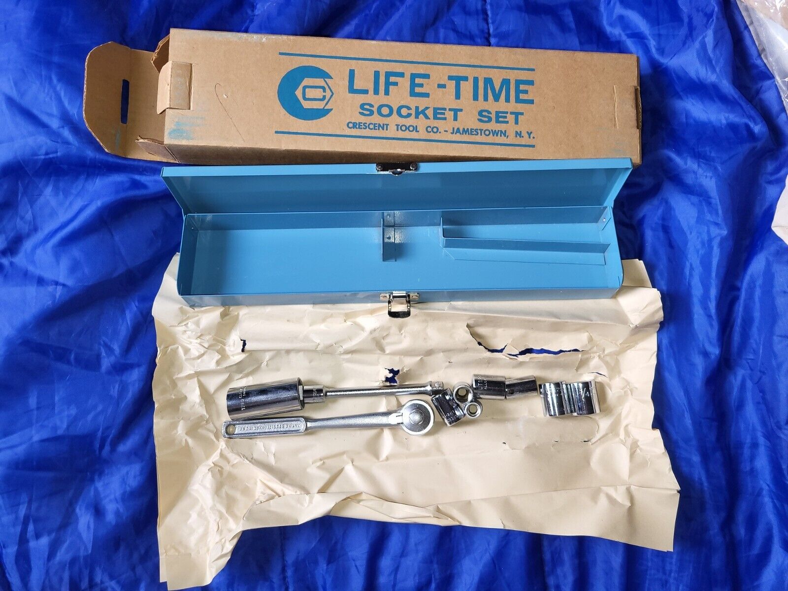 VTG LIFE-TIME SOCKET SET, Crescent Tool Co. Jamestown, NY 1960's, NOS in Box