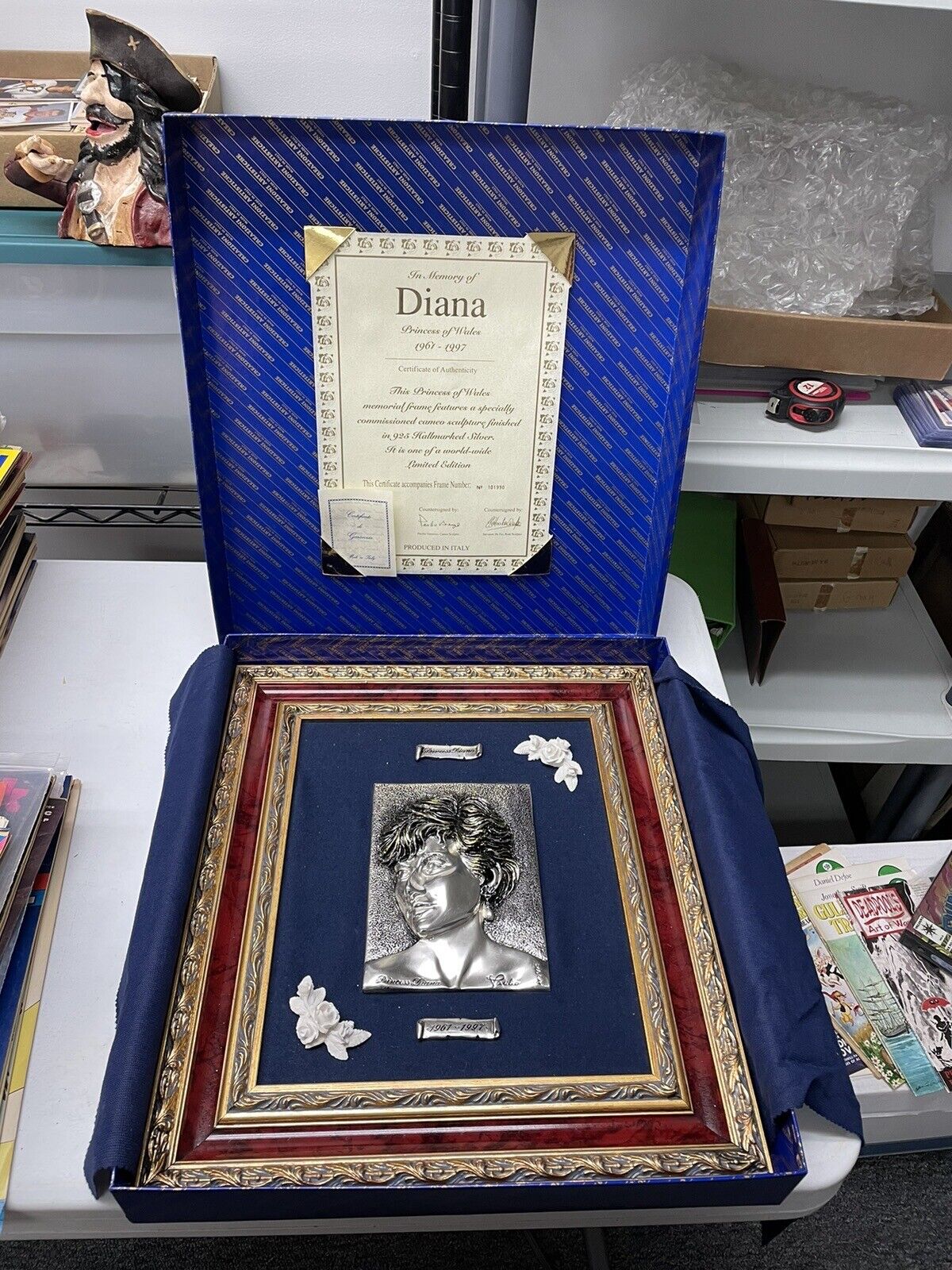 Princess Diana Queen of Hearts memorial Plaque, By Creazioni Artistiche In Italy