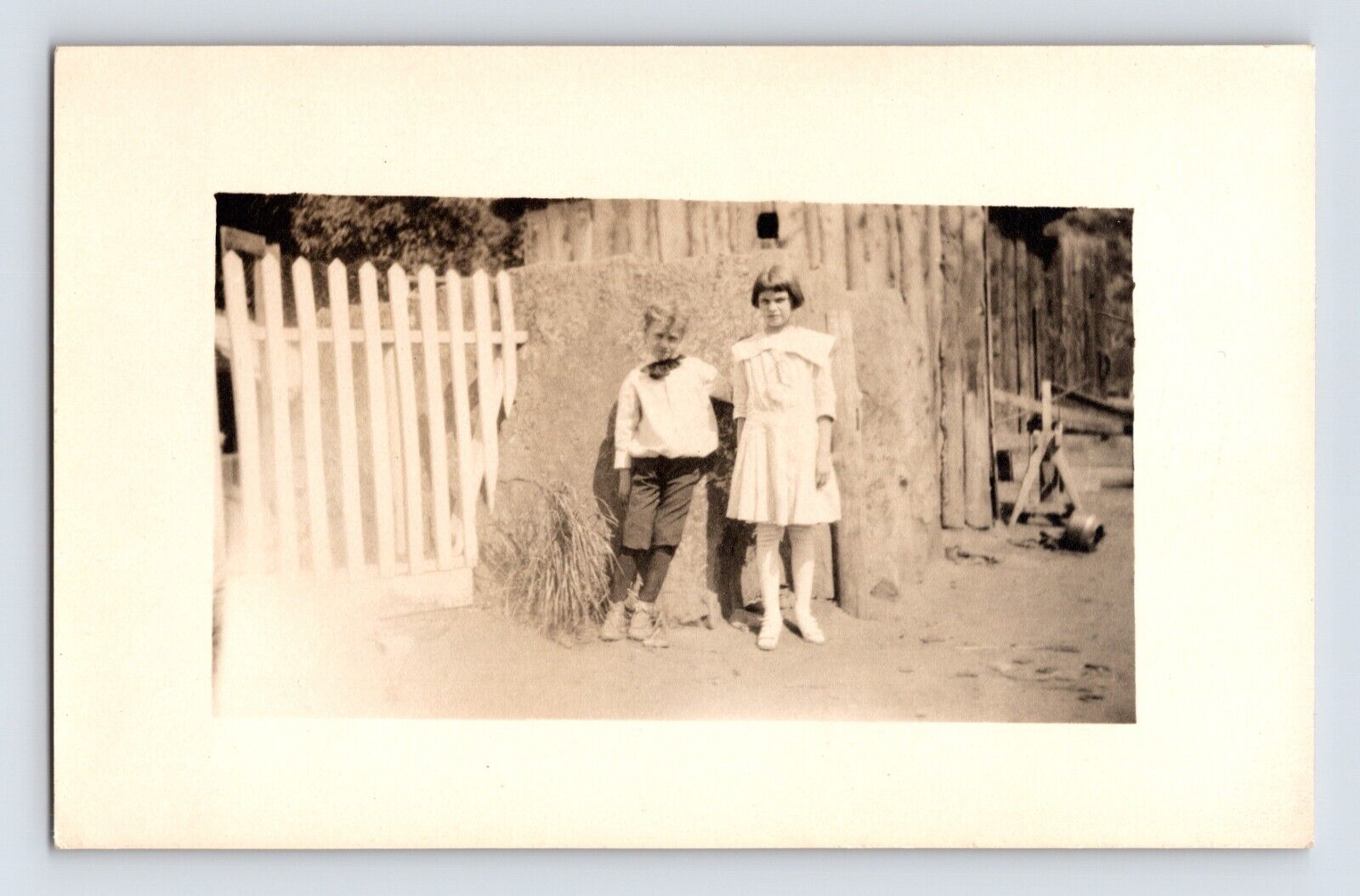 Postcard RPPC Colorado Lyons CO Portrait Children Brother Sister 1910s Unposted