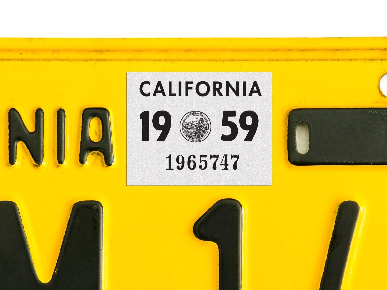 1959 California License Plate Registration Sticker, YOM, CA DMV