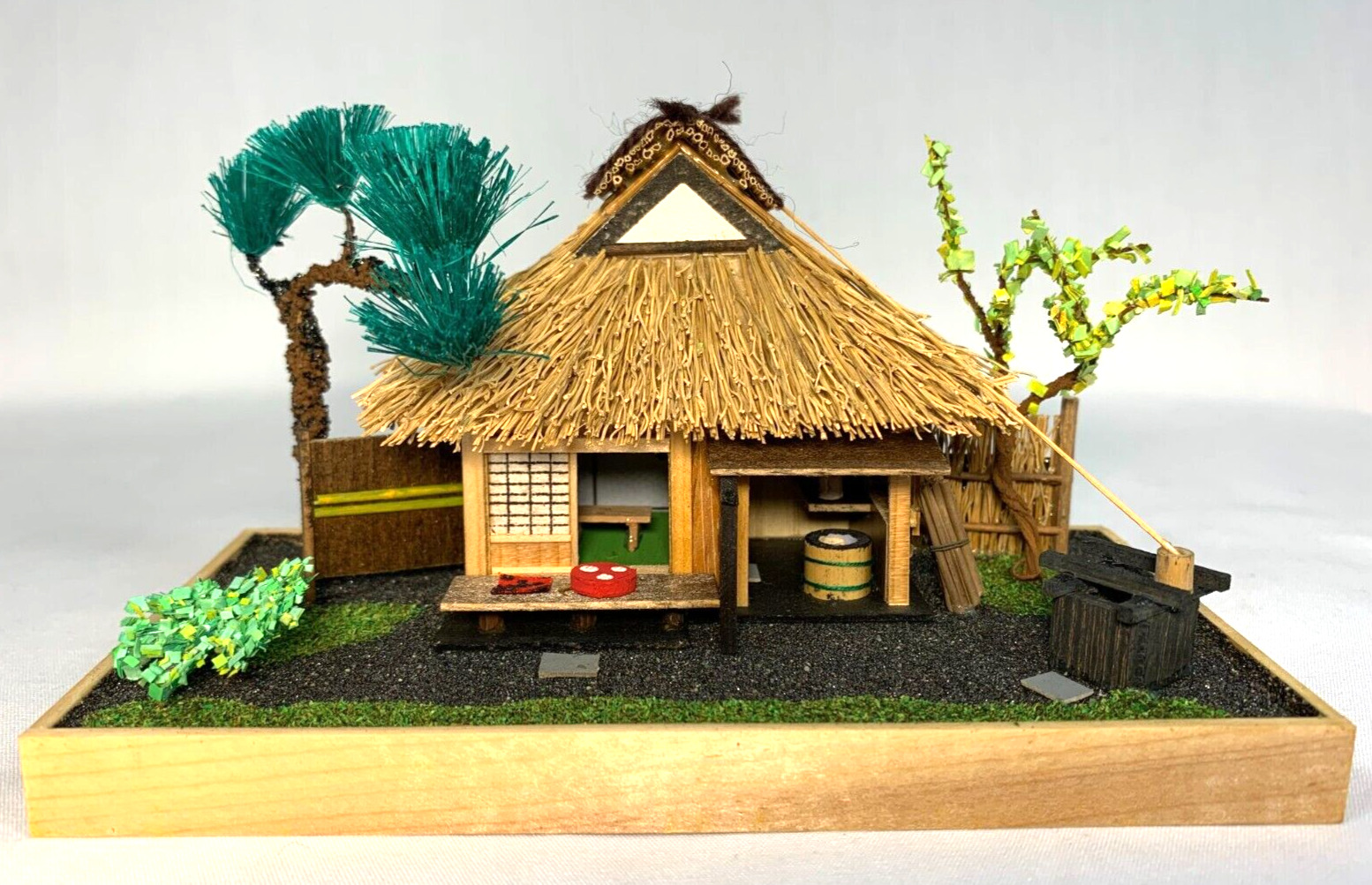 Miniature Japanese Tea House Diorama Mingei Garden Hand Made Vintage 1970's NIB