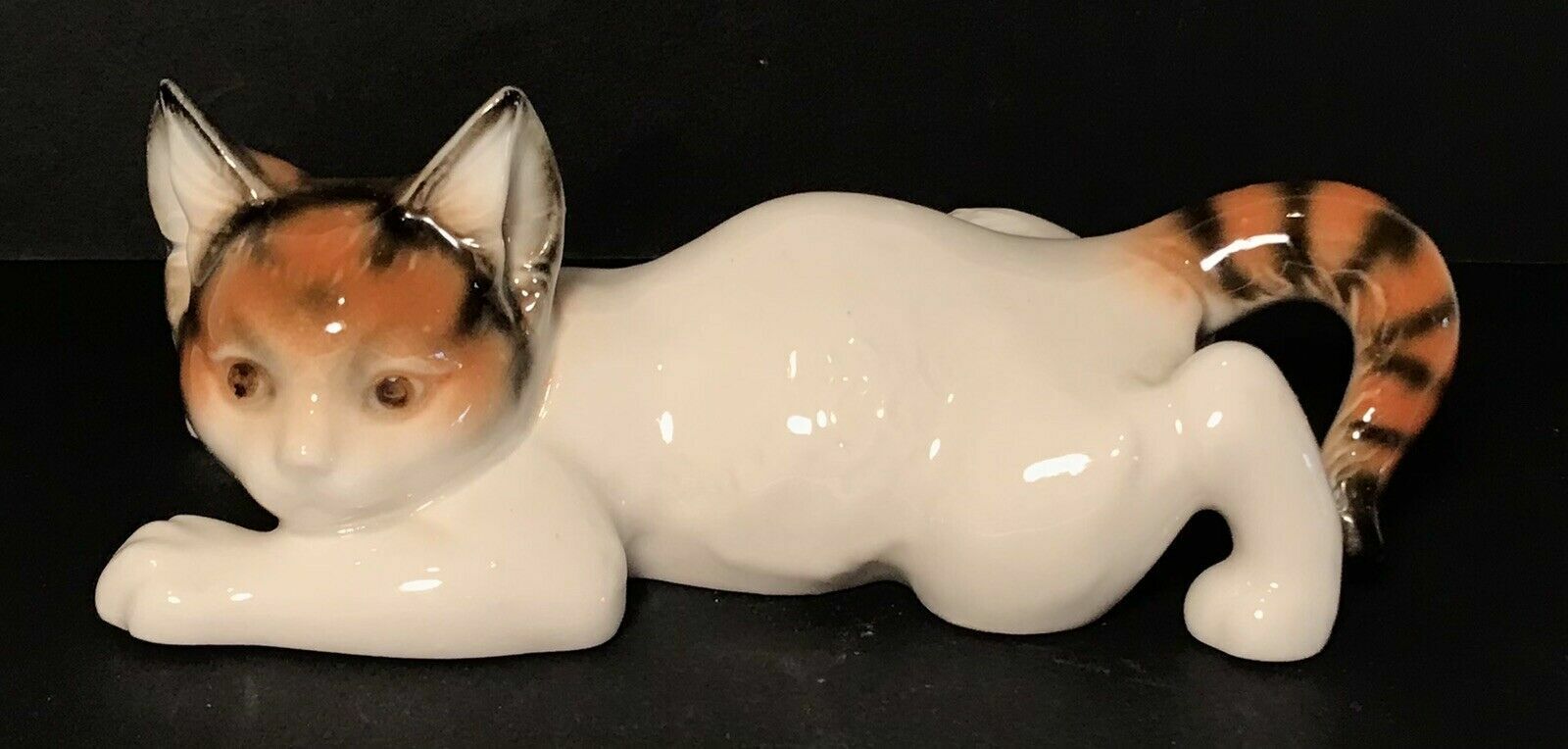 Vintage Lenwile China Ardalt Japan Laying Cat Figurine Designer Quality