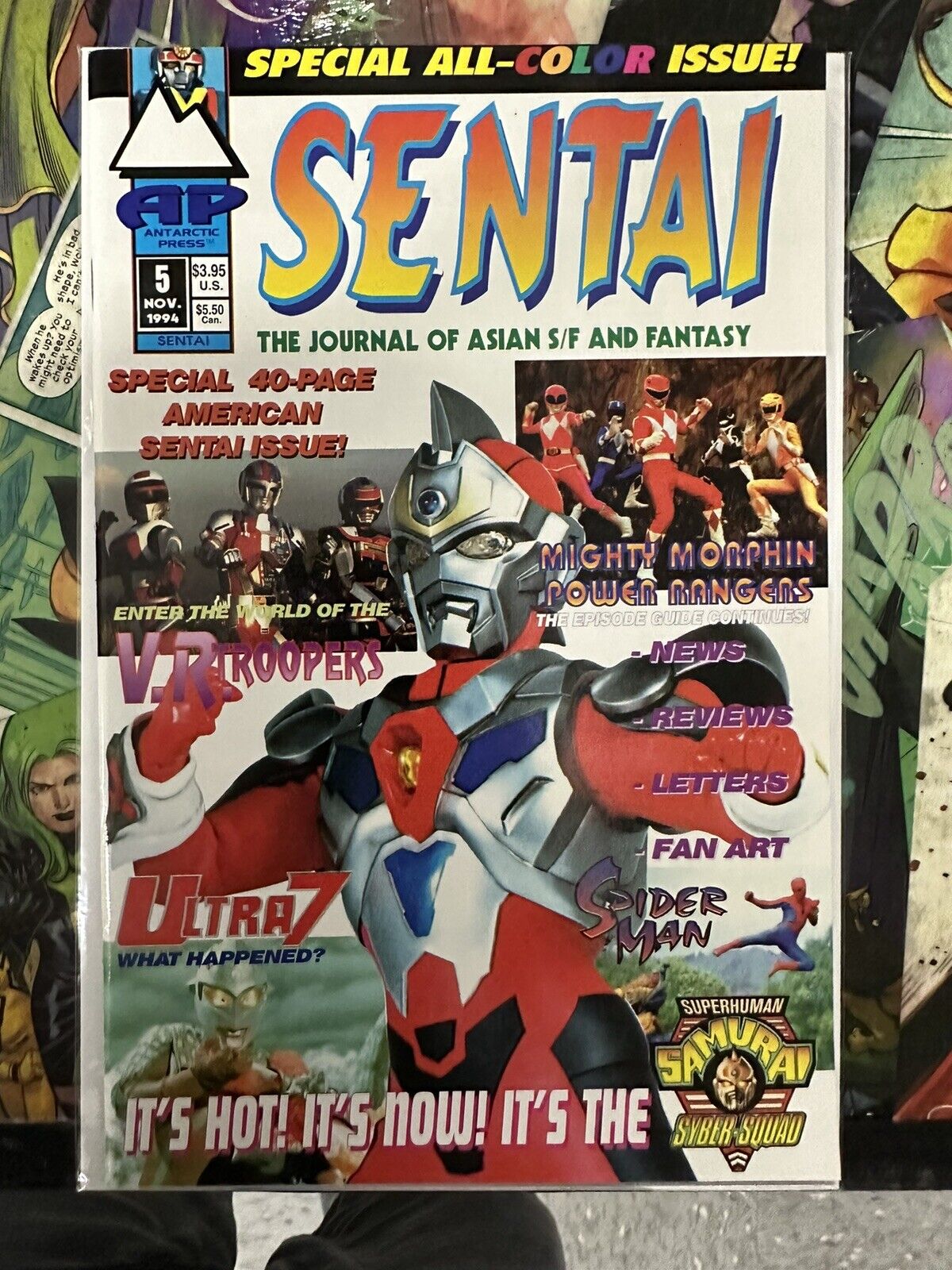 Sentai #5 Antarctic Comics 1994 1st unofficial App of Mothra Early Power Rangers