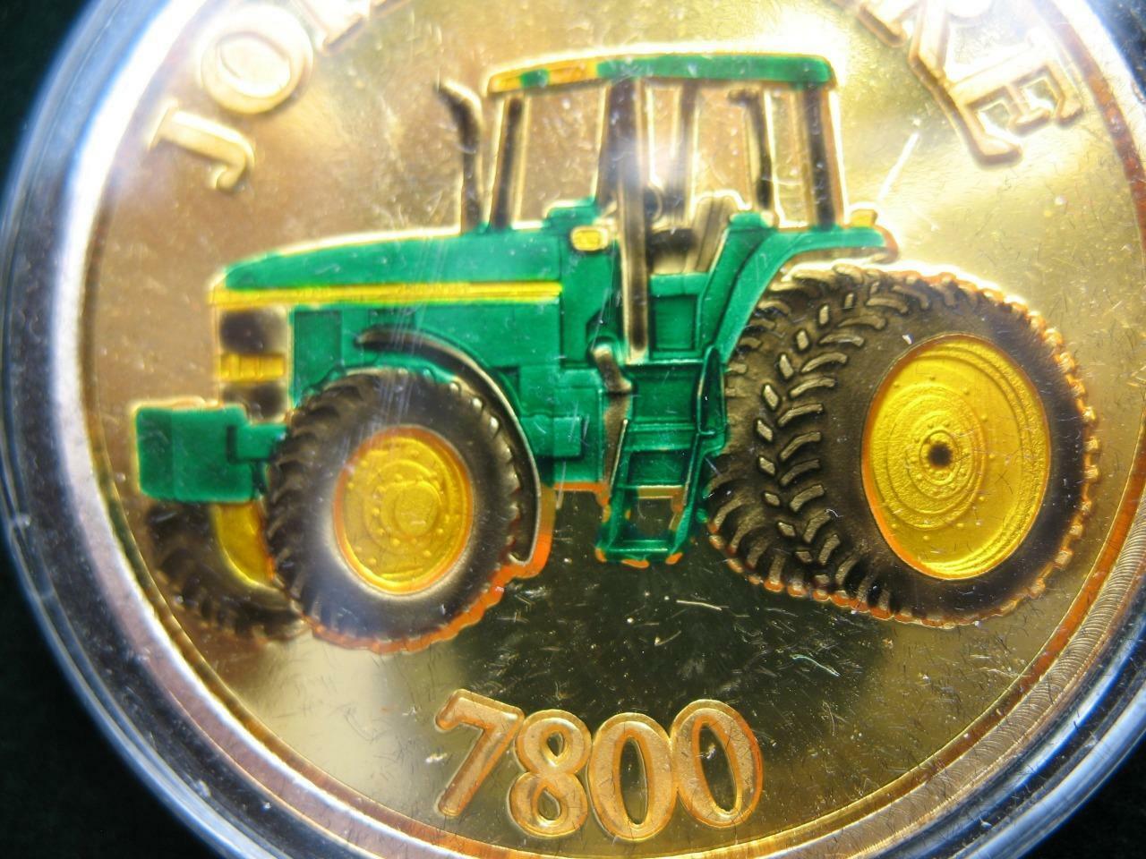 1-OZ.JOHN DEERE MODEL 7800 TRACTOR FATHER\'S DAY GIFT.999 PROOF SILVER COIN+GOLD