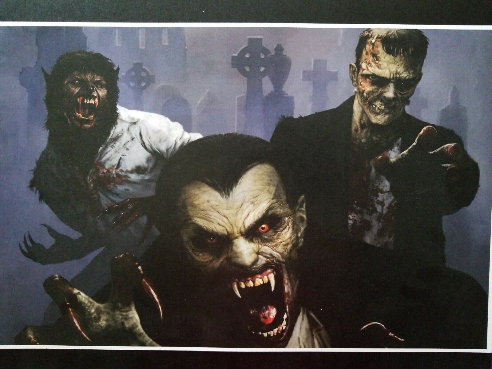 HHN dracula wolfman frankenstein Universal Studios  Monsters Poster Print 11x17 