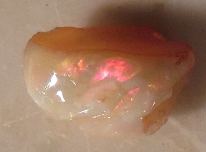 Mexican Precious Fire Opal, Rare Play of Color, Natural, Solid, 7.30ct, VIDEO