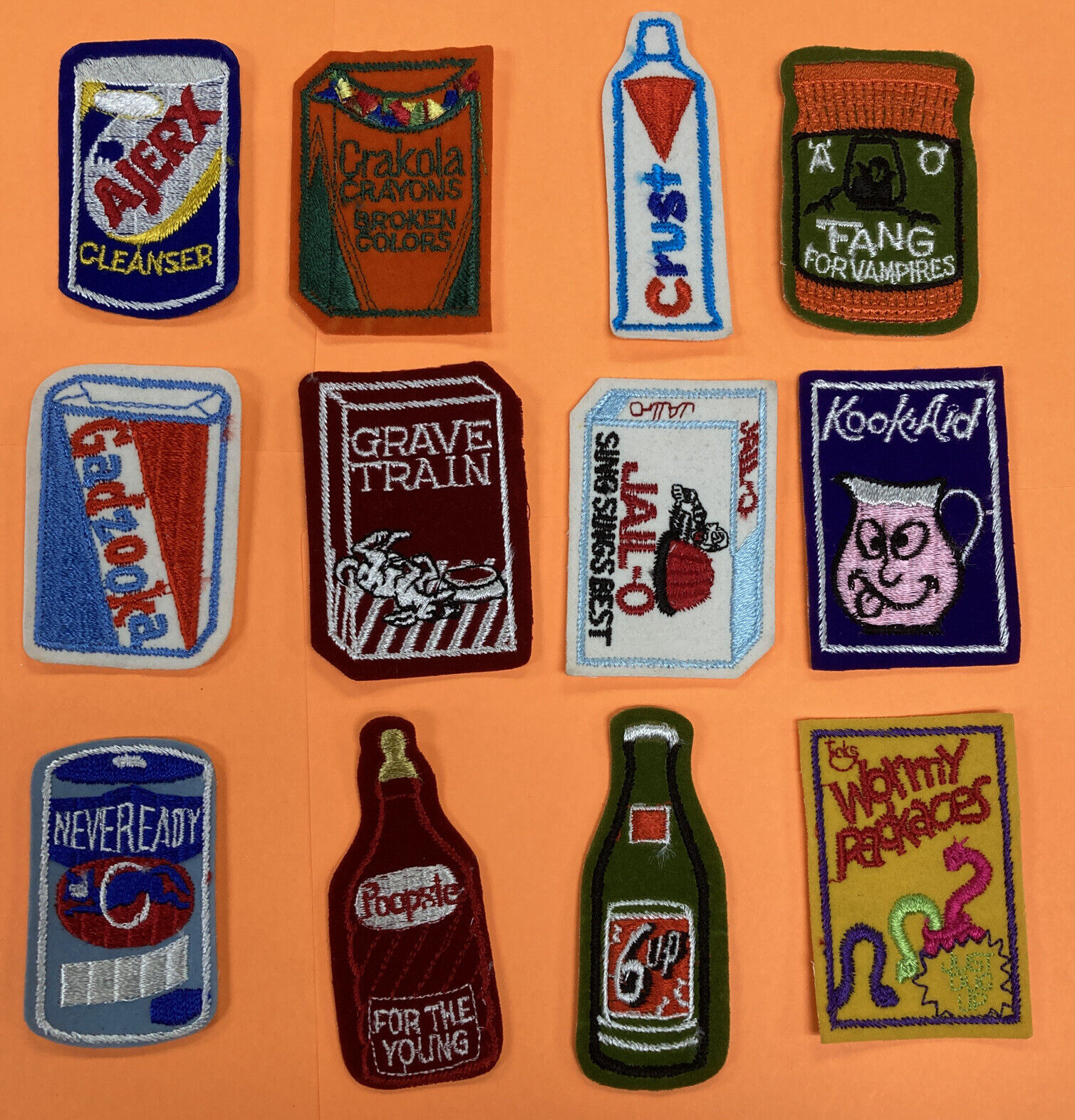 Vtg 1974 Topps Wacky Packages Patch Set Of 12