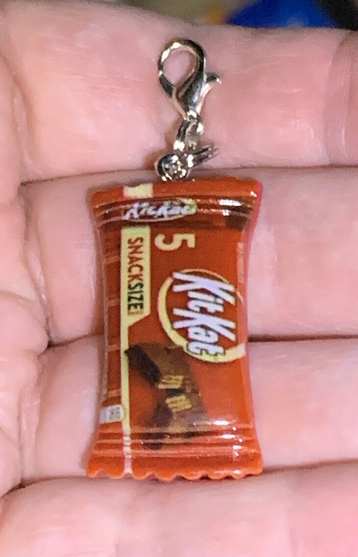 Kit Kat Mini Candy Bar Charm Zipper Pull & Keychain Add On Clip