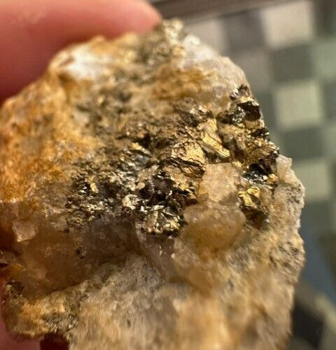 Gold Rush Relic: Genuine Gold Ore Specimen in Quartz Matrix