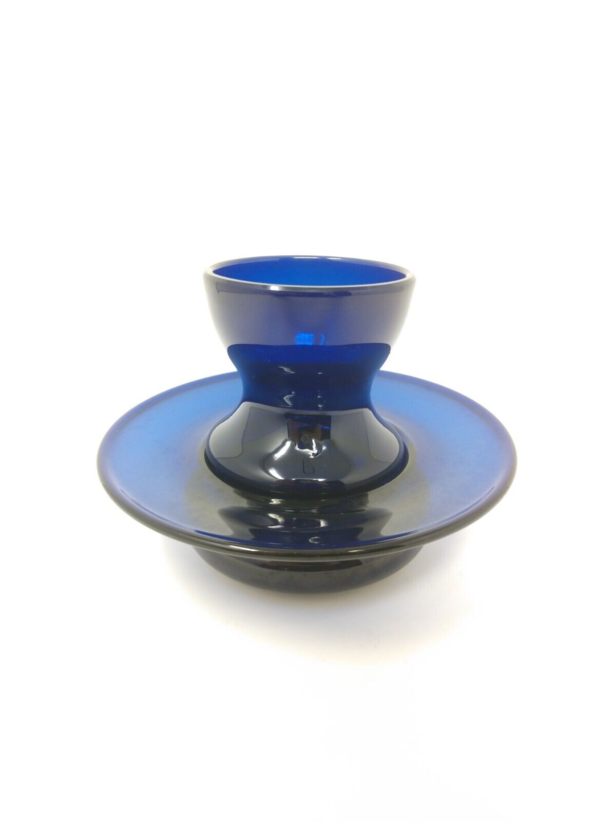 EXCEPTIONAL 19th c. Nesting Cup & Cuspidor Set FRENCH GLASS Spittoon Cobalt